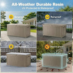 180 Gallon Outdoor Storage Box Resin Deck Box All Weather Waterproof Large - Image 3