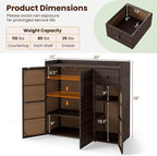 Tangkula Rattan Outdoor Storage Cabinet, Patiojoy Outdoor Cabinet - Image 6