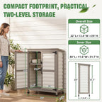 Ketive Outdoor Storage Cabinet, 2-Tier Garden Cabinet - Image 4