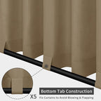 Easy-Going Outdoor Patio Curtains 2 Panels, 110x108 inch, Khaki | Privacy - Image 3