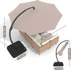 12FT Solar Powered LED Light Cantilever Patio Umbrella - Image 7