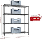 IZEUK 4-Tier Metal Garage Shelving, Heavy Duty Adjustable Storage Rack Organizer - Image 3