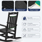Oversized HDPE Outdoor Rocking Chair, All-Weather Resistant, Extra Large & - Image 4