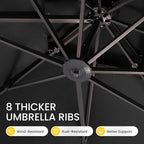 10x10 FT Outdoor Cantilever Patio Umbrella - Image 8