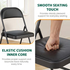 4 Pack Padded Folding Chairs, Portable Metal Foldable Chairs - Image 5