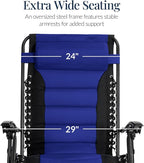 Best Choice Products Oversized Padded Zero Gravity Chair, Folding Outdoor Patio - Image 4