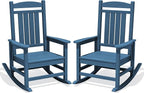 Oversized Outdoor Rocking Chairs Set of 2, HDPE Porch Rockers by KINGYES