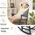 Patio Rocking Chair Outdoor Set of 2, Oversized Porch Rocker, High Back Smooth - Image 5