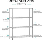 IZEUK 4-Tier Adjustable Heavy Duty Metal Wire Shelving Unit, Wide Storage Rack - Image 4