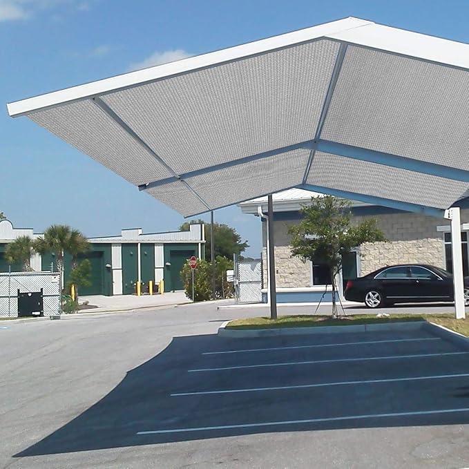 Eden's Decor Straight Flat-Edged Sun Shade Sail Rectangular 11' x 18' Grey - Image 7