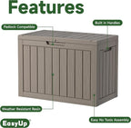 60 Gal Outdoor Storage Box Waterproof Lockable Resin Deck Box | UV-resistant - Image 2