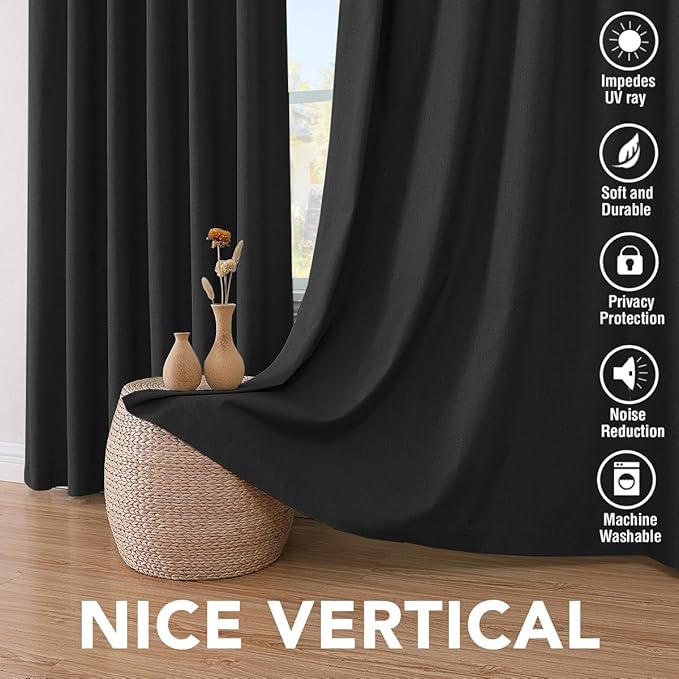 H.VERSAILTEX Linen Blackout Curtains 63 Inches Long 100% Blackout Thermal - Image 7