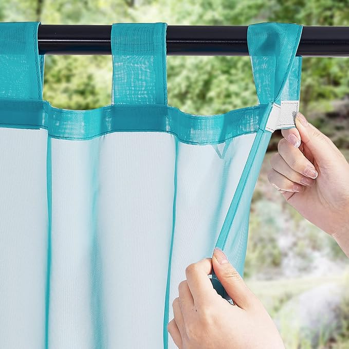 NICETOWN 2 Panels Voile Sheer Outdoor Curtains - Image 2