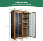 Ketive Outdoor Storage Cabinet, Wood & Metal Storage Shed - Image 7