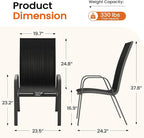 JEAREY Patio Dining Chairs Set of 4, Outdoor Stackable Dining Furniture Set - Image 3