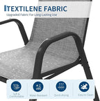 Stackable Outdoor Patio Dining Chairs Set of 6 – High Back Armchairs, - Image 5