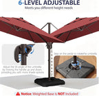 10' X 10' Patio Umbrella Cantilever Outdoor Rectangle Umbrella, Heavy Duty - Image 6