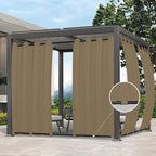Easy-Going Outdoor Curtains for Patio 1 Panel, 54x120 inch, Khaki | Waterproof by Easy-Going