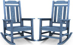 SERWALL Outdoor Rocking Chairs Set of 2, Oversized Patio Rocker Unique Blue | by Unknown