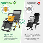 Suteck Oversized Zero Gravity Chair, 500LBS 33In XXL Outdoor Recliner Chairs | - Image 6