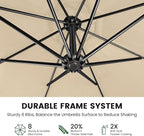10FT Cantilever Offset Outdoor Patio Umbrella - Image 6