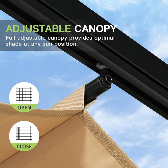Aoxun 10.5'x10.5' Outdoor Pergola, Patio Pergola - Image 4