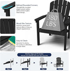 Compact Stackable Adirondack Chairs Set of 2, All-Weather - Image 6
