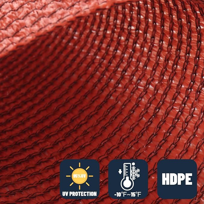 SUNNY GUARD Custom Size 7'x15' Terra Red Sun Shade Sail Rectangle UV Block Shade - Image 4