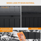 PatioZen 52 Gallon Deck Box Outdoor, Weatherproof Resin Patio Storage Box - Image 6