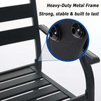 Patio Dining Chairs Set of 6, Metal Patio Furniture Set - Image 5