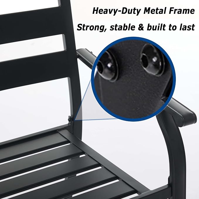 Patio Dining Chairs Set of 4, Metal Patio Furniture Set - Image 5