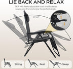 Set of 2 Adjustable Zero Gravity Lounge Chairs Outdoor Recliner w/Cup Holder - Image 7