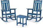 LUE BONA Outdoor Rocking Chairs Set, HDPS Poly Porch Rockers by LUEBONA