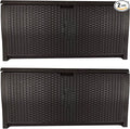 Suncast 99 Gallon Plastic Wicker Deck Box Container Storage by Unknown