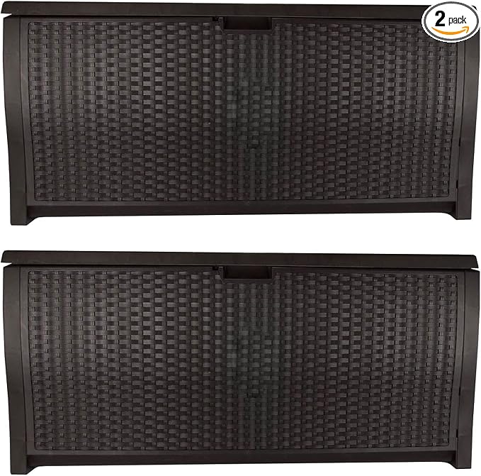 Suncast 99 Gallon Plastic Wicker Deck Box Container Storage by Unknown