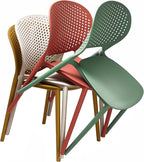 2xhome Set of 3 Patio Dining Chairs | Modern Stackable Outdoor Pool Side Chair - Image 4