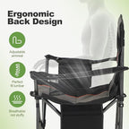 LET'S CAMP Folding Camping Chair Oversized Heavy Duty Padded Outdoor Chair | - Image 8
