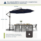 wikiwiki 10ft Patio Umbrellas Offset Outdoor Umbrella Cantilever Hanging - Image 2