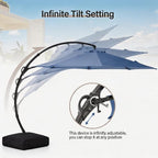 Outdoor Patio Umbrella with Base included, 11 FT Deluxe Curvy Cantilever - Image 5