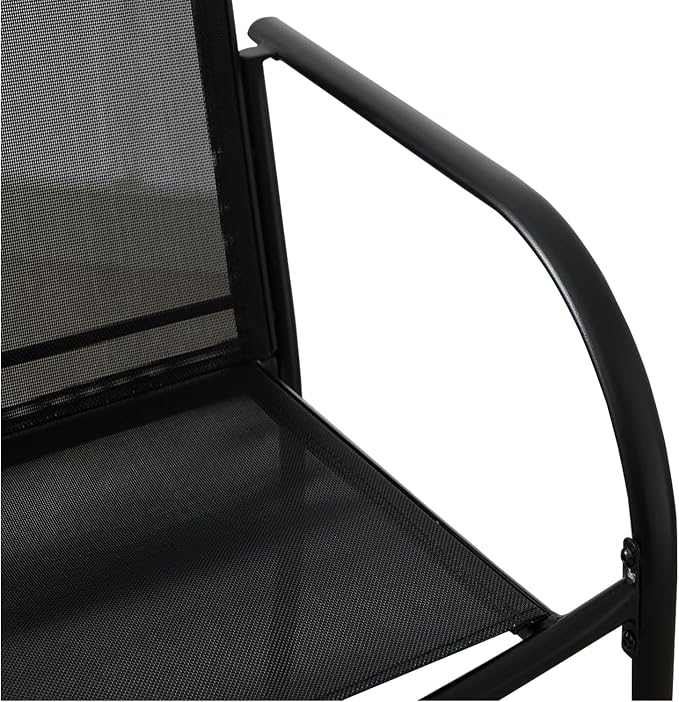 Stackable Patio Chairs Set of 4, Outdoor Dining Chairs - Image 6