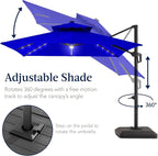 Best Choice Products 9x12ft LED Cantilever Patio Umbrella w/Base Included & - Image 5