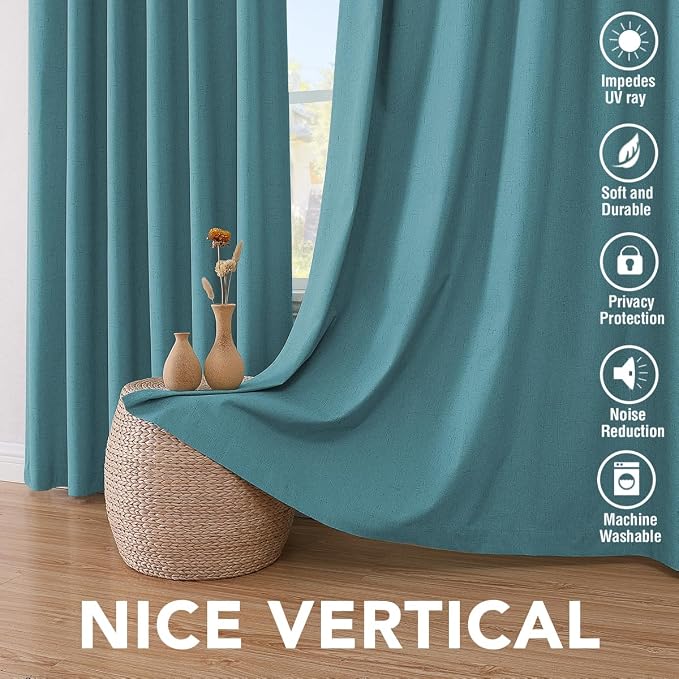 H.VERSAILTEX Linen Blackout Curtains 54 Inches Long 100% Absolutely Blackout - Image 7