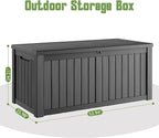 Outdoor Storage Box, 155 Gallon Large Outdoor Resin Deck Box, Storage - Image 2