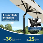 GarveeLife 9FT Patio Umbrella Outdoor, Market Umbrella, Table Umbrella - Image 4