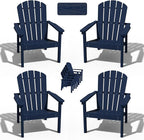 Stackable Adirondack Chairs Set of 4, Compact HDPE, All-Weather by nevilywood