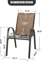 NUU GARDEN Patio Dining Chairs Set of 4, Outdoor Stackable Dining Chairs - Image 3