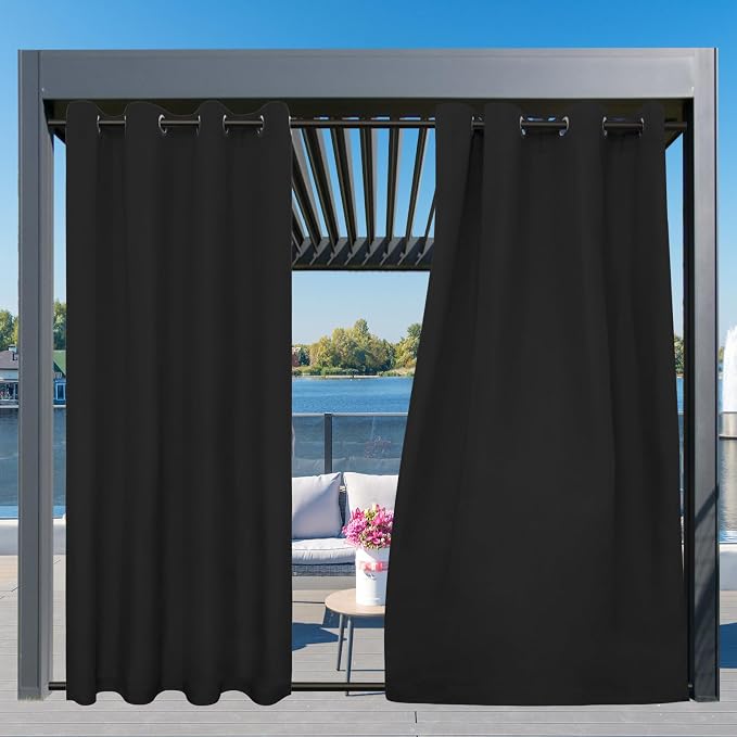 Easy-Going Outdoor Curtains for Patio 6 Panels, 54x96 inch, Weatherproof - Image 3
