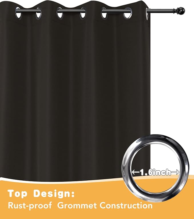 Outdoor Curtains for Patio Waterproof 2 Pcs 54x120 Inch Chocolate | Poolside - Image 4