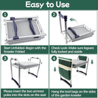 Garden Kneeler and Seat with 11.5" Wide Pad, Foldable Garden Stool with 2 Tool - Image 7