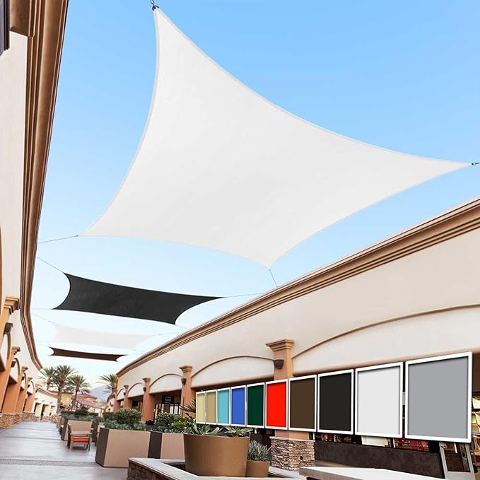 Royal Shade 9' x 12' White Rectangle Square Sun Shade Sail Order to Make by RoyalShade